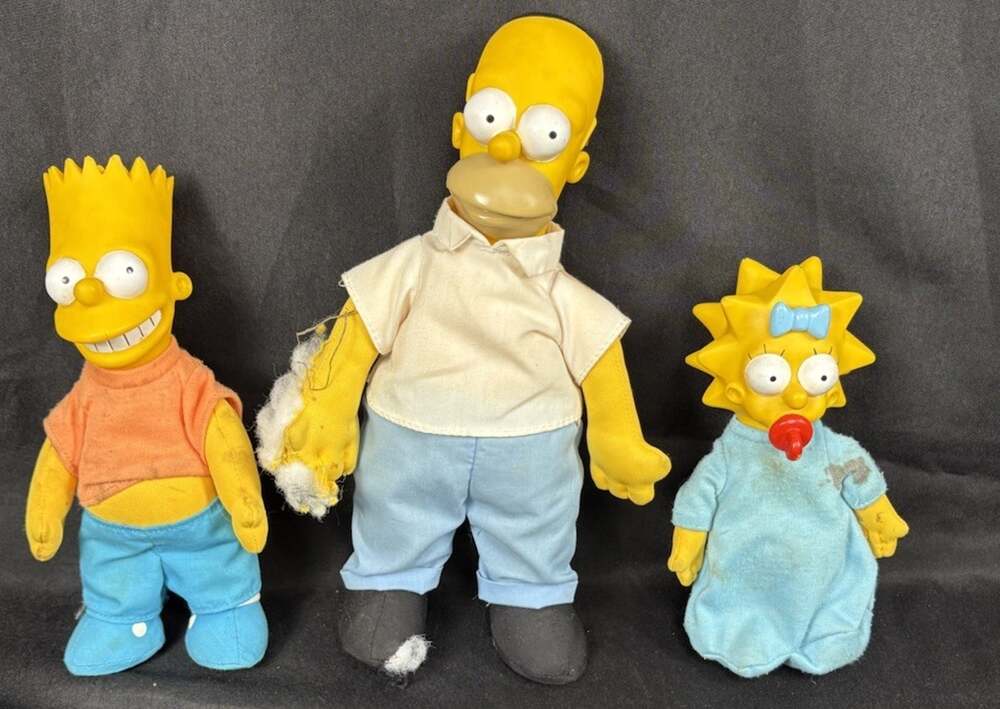 VINTAGE 1990 The Simpsons Burger King Plush Dolls Homer Bart Lisa
